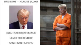 Trump returned to his former Twitter account and posted a prison photo of himself